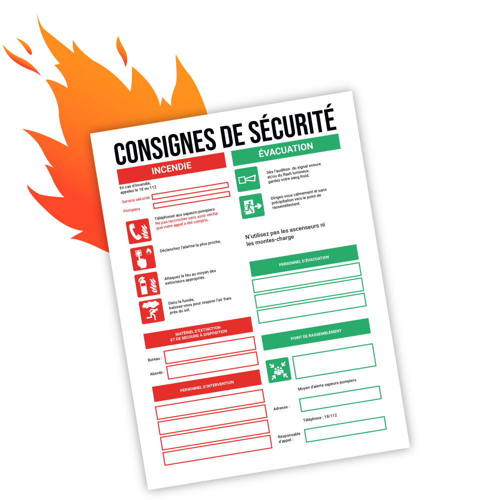 consigne de sécurité incendie